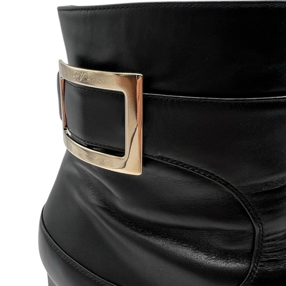 ROGER VIVIER Trompette Buckled Leather Ankle Boots size 39.5 - Picture 8 of 8